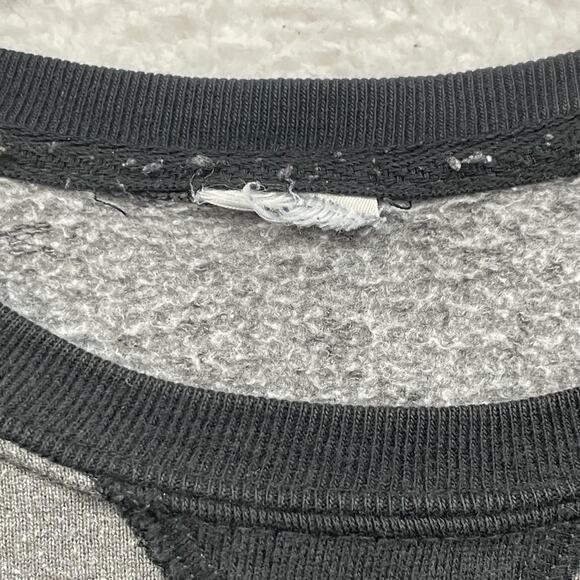 The North Face Sweatshirt Mens XL Gray Black Crewneck Raglan Fleece Pullover Gym - Picture 6 of 9